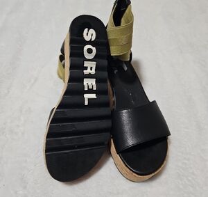 Sorel Black and Green Sandals for Stylish Comfort